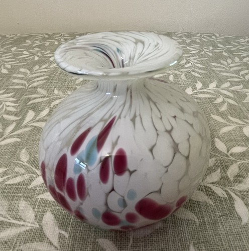 Mdina glass bud - vase, signed