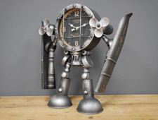 Robot Plane Clock Aeroplane Desk Mantle Clock Home Office Decor Gift Retro Style