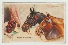 Postcard Valentine's - Mabel Gear - Polo Ponies - c1956