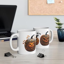 Jack O' Lantern Carved Pumpkins Halloween Collection Ceramic Mug 11oz Coffee Cup