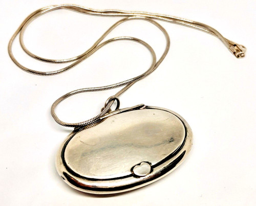 Antique silver pendant - silver, compact
