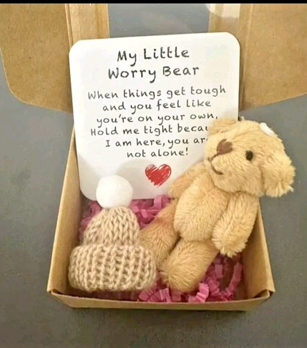 Beige worry bear - bear, a