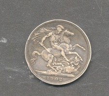 GREAT BRITAIN , EDWARD VII , .925 Silver , 1902 , CROWN