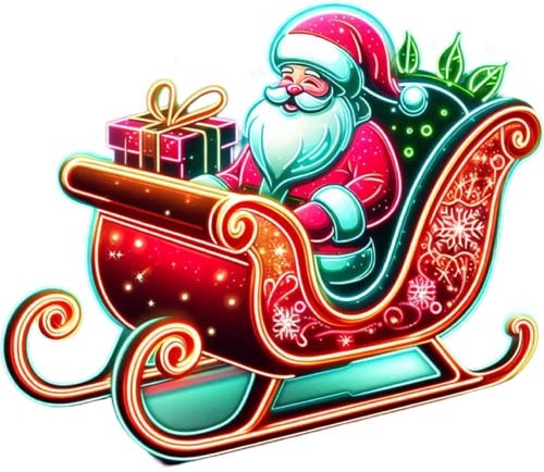 Christmas santa sleigh wall - santa,