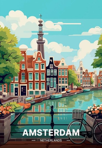 Amsterdam canals vintage retro - canals,