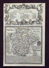 DEVON COUNTY MAP, BRITANNIA