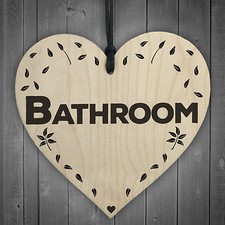 Bathroom Wooden Hanging Heart