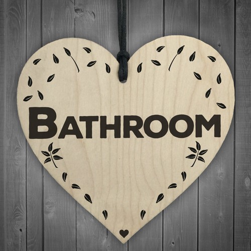 Bathroom wooden hanging heart - hanging,