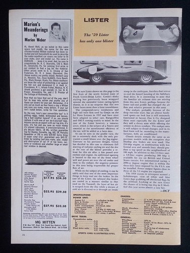 1959 lister jaguar vintage - lister,