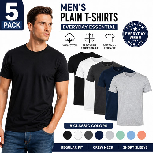 Pack mens plain tshirt - mens,
