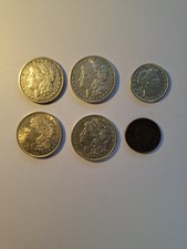 U.S. Morgan silver dollars.