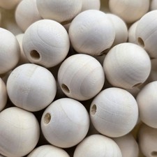 25 X Wooden Large Beads 25mm