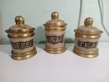 VINTAGE BRASS & ENAMEL COFFEE