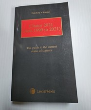 Halsburys Statutes Citator 1990 - 2021 - Excellent Condition