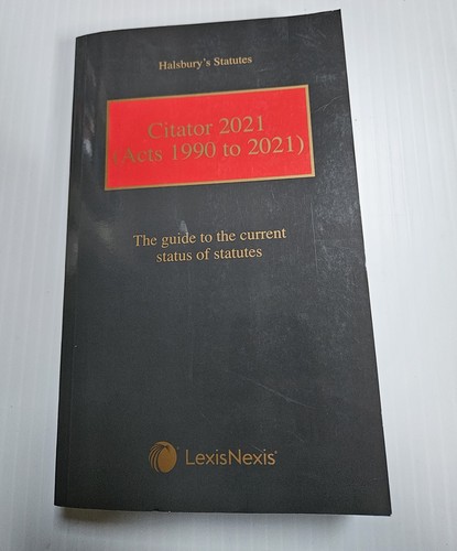 Halsburys statutes citator - halsburys,