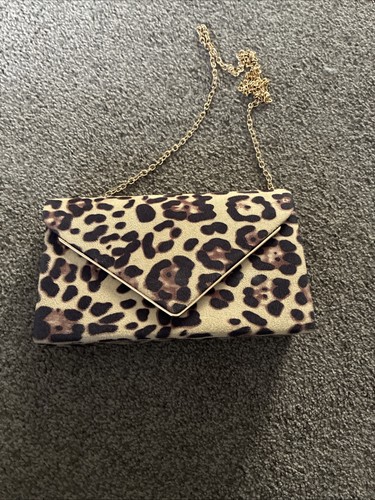 Leopard print handbag with - print,