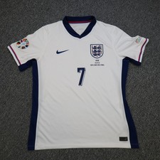 England Football Shirt Large White Home Kit Euro Final 2024 2025 Bukayo Saka