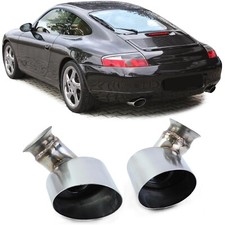 EXHAUST TAIL PIPE TIPS TRIMS FOR PORSCHE 911 996 C2 C4 4S 1998-2001 NICE GIFT