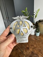 Vintage Chrome / Enamel AA Car Badge Number reference OF62943 With Fittings