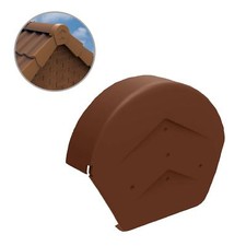 Terracotta Half Round Ridge End Cap for Dry Verge Systems, Gable Apex Roof Tiles