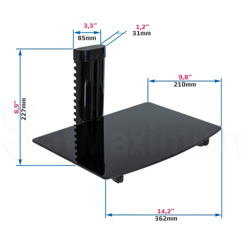 Adjustable wall mount - adjustable, shelves