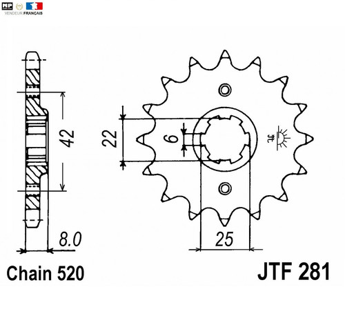 Sprocket chain kit - sprocket, pr