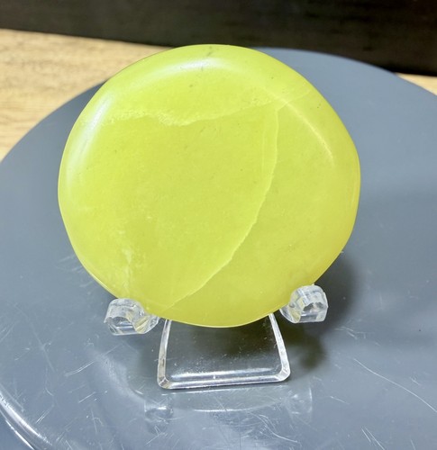 Crystal lemon jade palm stone - crystal,