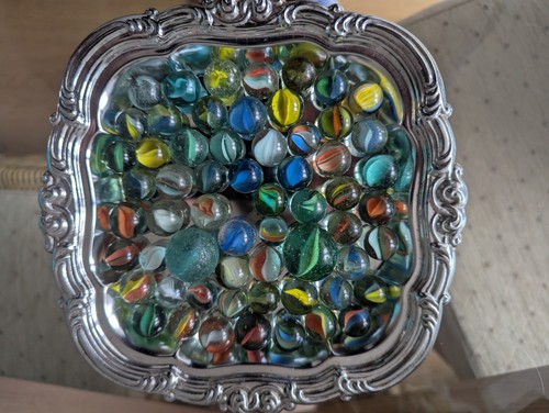Glass marbles colourful - glass,
