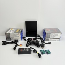 PlayStation 2 PS2 Slim Console Bundle Black (SCPH-79003) Tested 16 Games +++