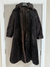 Peter Hahn Real Fur Brown Long Vintage Coat  75% Alpaca 25% Mohair UkM -Vgc