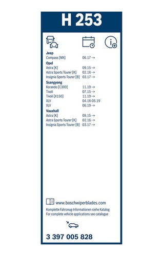 Wiper blades bosch 397 005 - wiper,