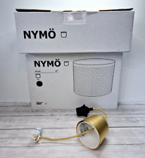 IKEA Nymo Nymö Lamp Shade 37cm Black & Copper & Hemma Pendant Cord
