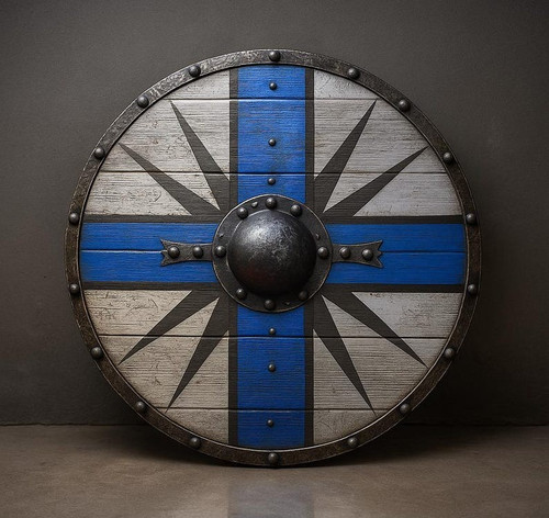 Handcrafted viking shield - viking, blue