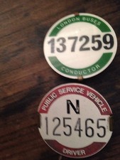 PAIR OF LONDON AREA PSV BADGES