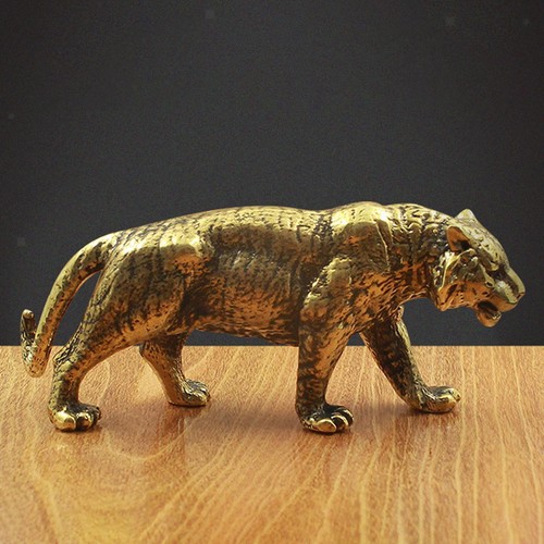 Brass tiger statue gift mini - brass,