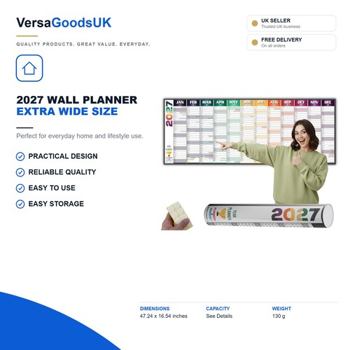 2027 wall planner extra wide - wall,