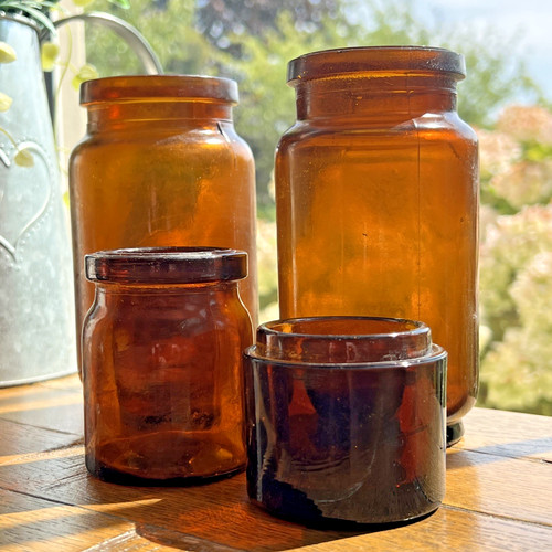 Vintage amber glass - amber,