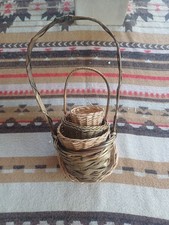 Joblot 5 Small Cute Vintage Round Baskets Easter Decoration Florist Storage