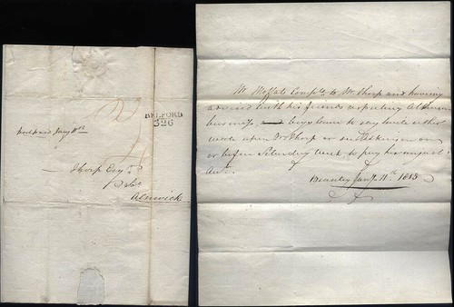 1815 belford postmarked - belford,