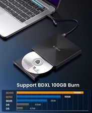 ORICO External Drive BLURAY DVD RW Recorder Burner ROM 100GB RRP £180 BRGU3-02