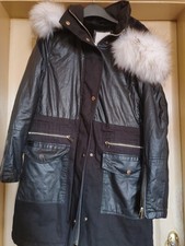 river island black  parka  warm   coat  hooded size 12