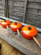 Set Of 3 Le Creuset Saucepans