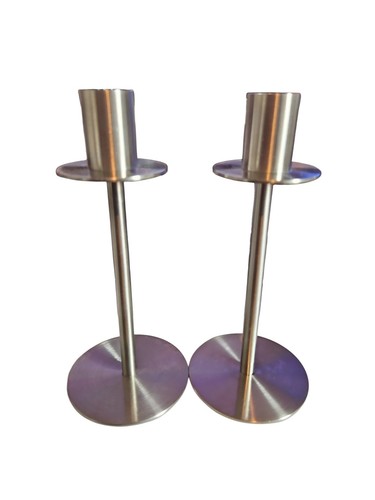 Chrome candlestick holders - 2,