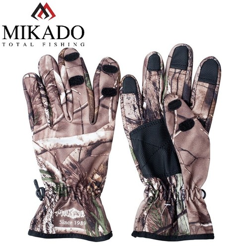 Mikado camo fishing gloves - mikado,