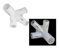 Gazebo Corner Pole Connector Adaptor 32mm x 25mm x 19mm x 25mm White 4-Way Joint