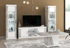 Smart Gold-White Marble Effect Italian High Gloss Living Room From STM Design