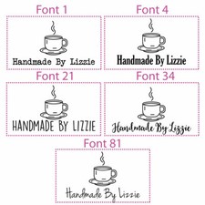 Personalised Handmade By Laser Rubber Mini Stamps - 42 Designs - 5 Fonts