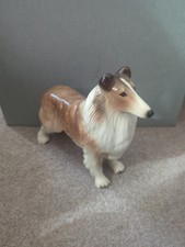 Ceramic Decorative Long Haired Collie Dog Ornament