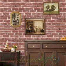 3D Red Brick Wallpaper HeavyWeight Textured Realistic Rustic Stone Effect Decor.