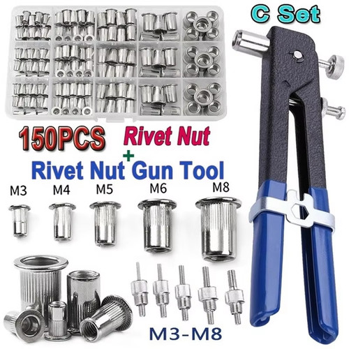 150pc rivet nut gun - rivet, m3-m8